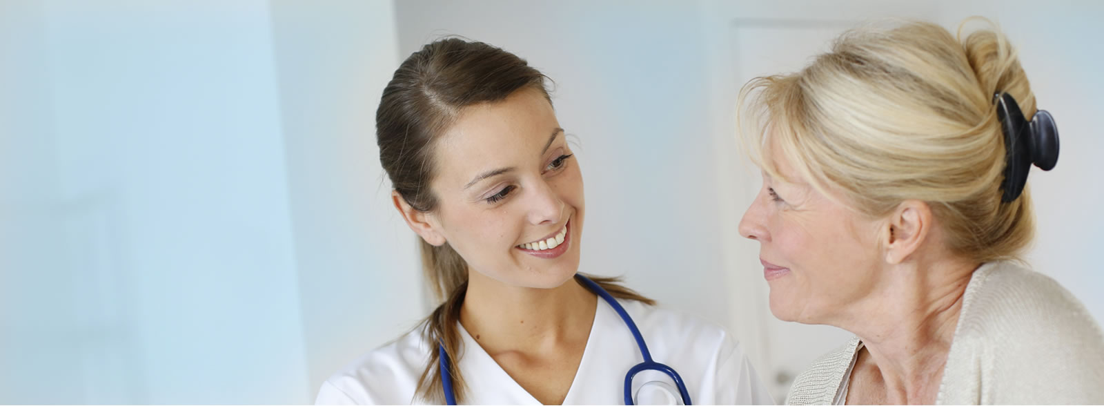 Nurse talking with patient