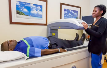 Female Technician with Male Patient