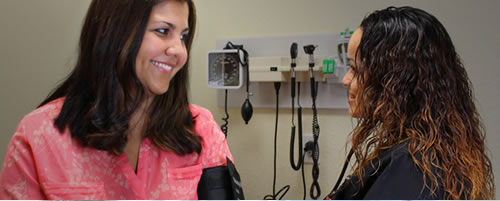 Nurse discussing with patient